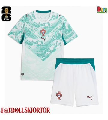 Portugal Borta Kläder Barn VM 2026 Kortärmad (+ Korta byxor)